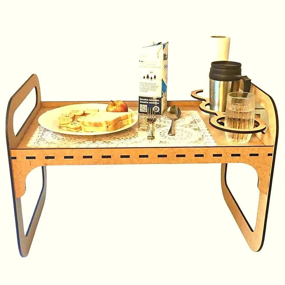 Bandeja Café Da Manhã Ou Colo Em Mdf - 5