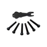 Jogo De Pinos Plásticos Liverpool P/ Violão Aço Preto Ac2989 - 2