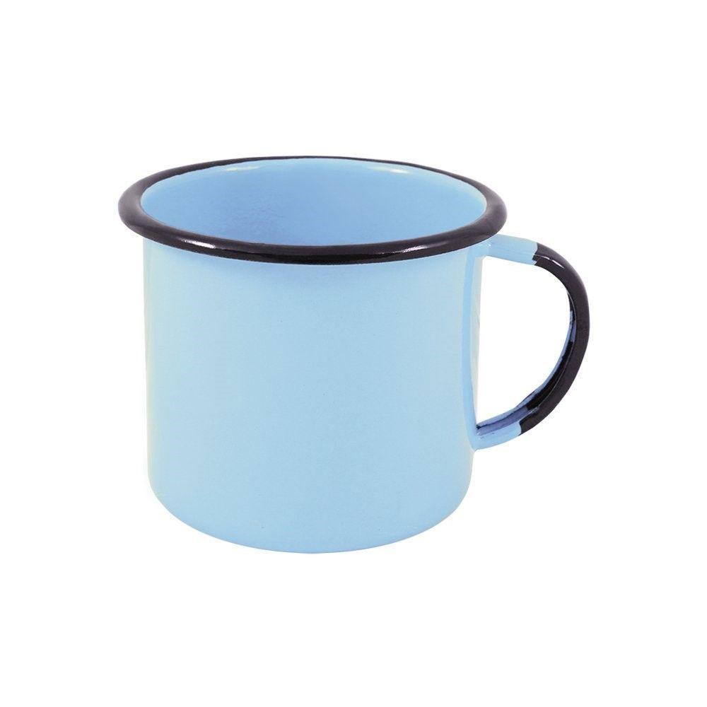 Caneca Grande Esmaltada Azul Claro 370 Ml Ewel - 1