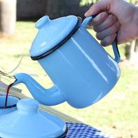 Caneca Grande Esmaltada Azul Claro 370 Ml Ewel - 6