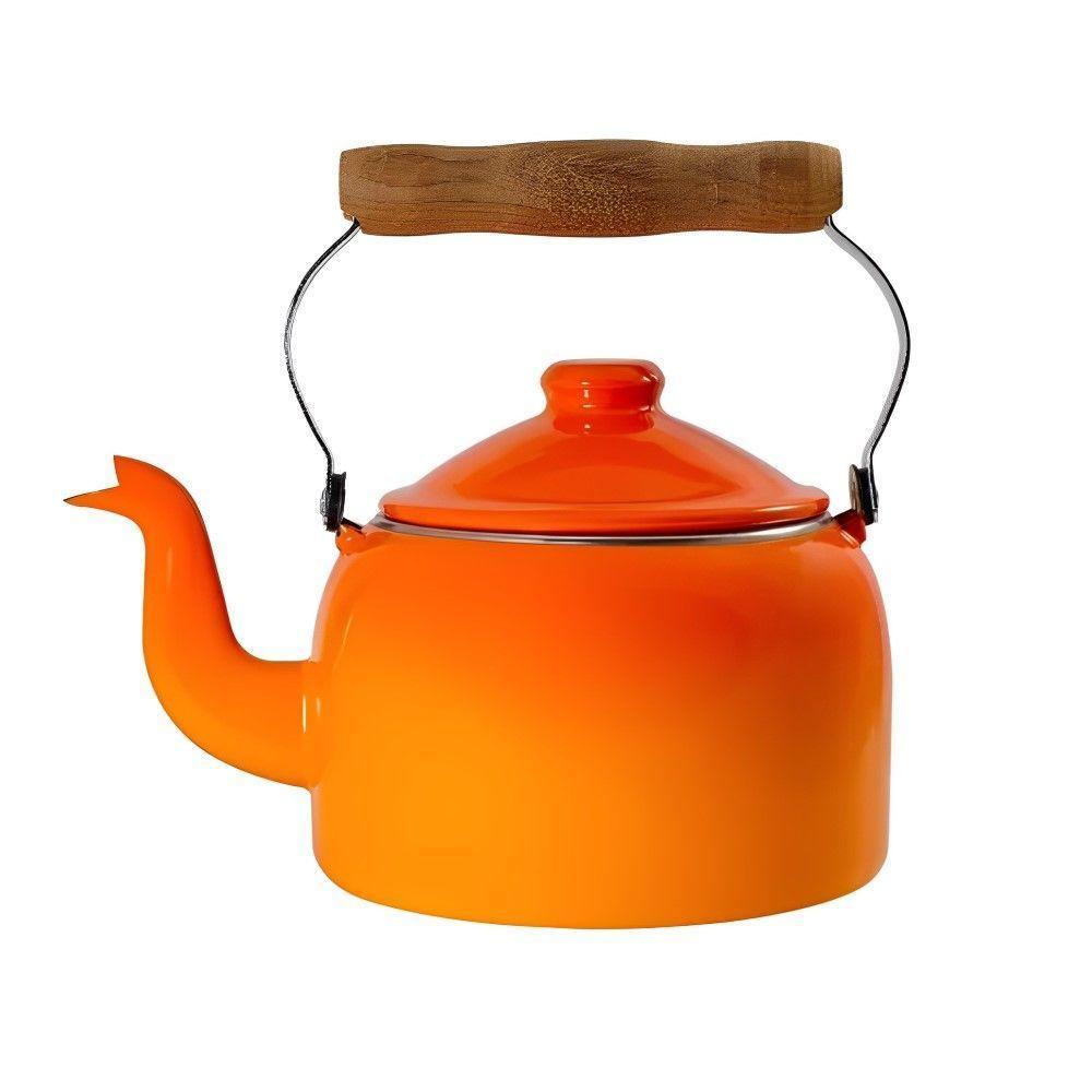 Chaleira Tradicional Esmaltada Laranja 1,8 L Ewel - 1