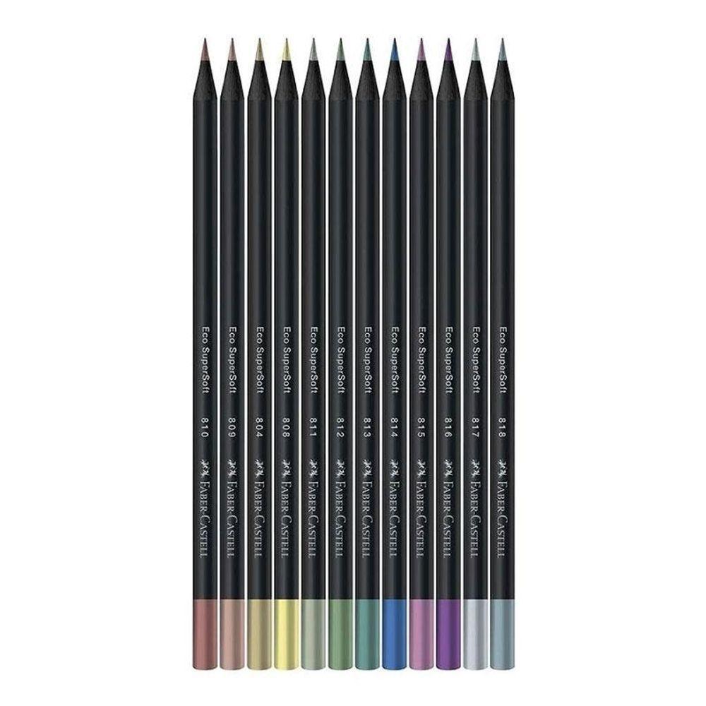 Lápis De Cor Ecolápis Supersoft 120712softmet 12 Cores Metálicas - Faber Castell - 2