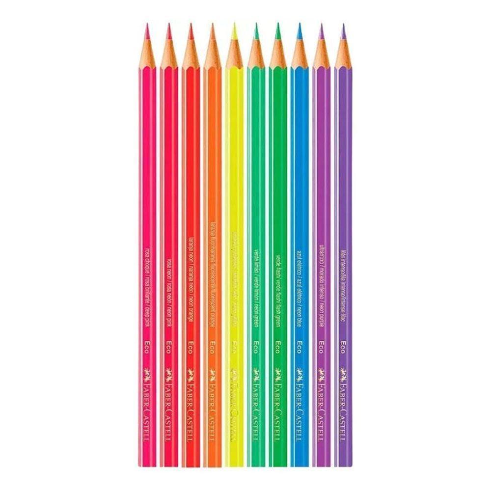 Lápis De Cor Ecolápis 120410n 10 Cores Neon - Faber Castell - 2
