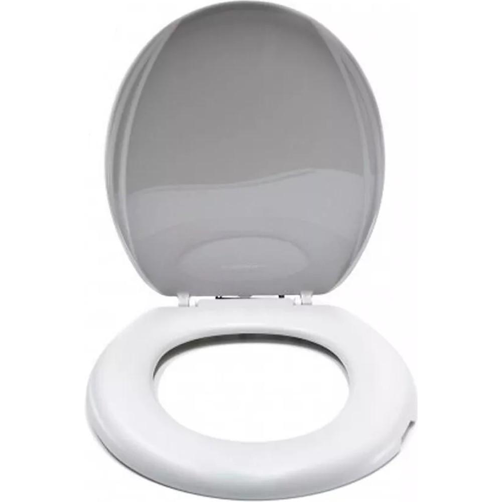 Assento Sanitário Almofadado Oval Linea Light Plus Cinza Mebuki - 1