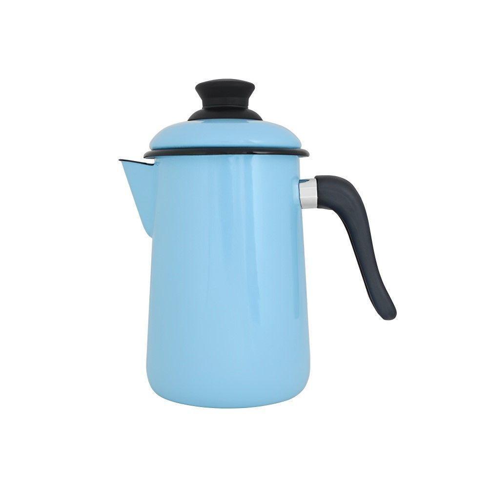 Bule Para Café Esmaltado Azul Claro 1,5 L Ewel - 1