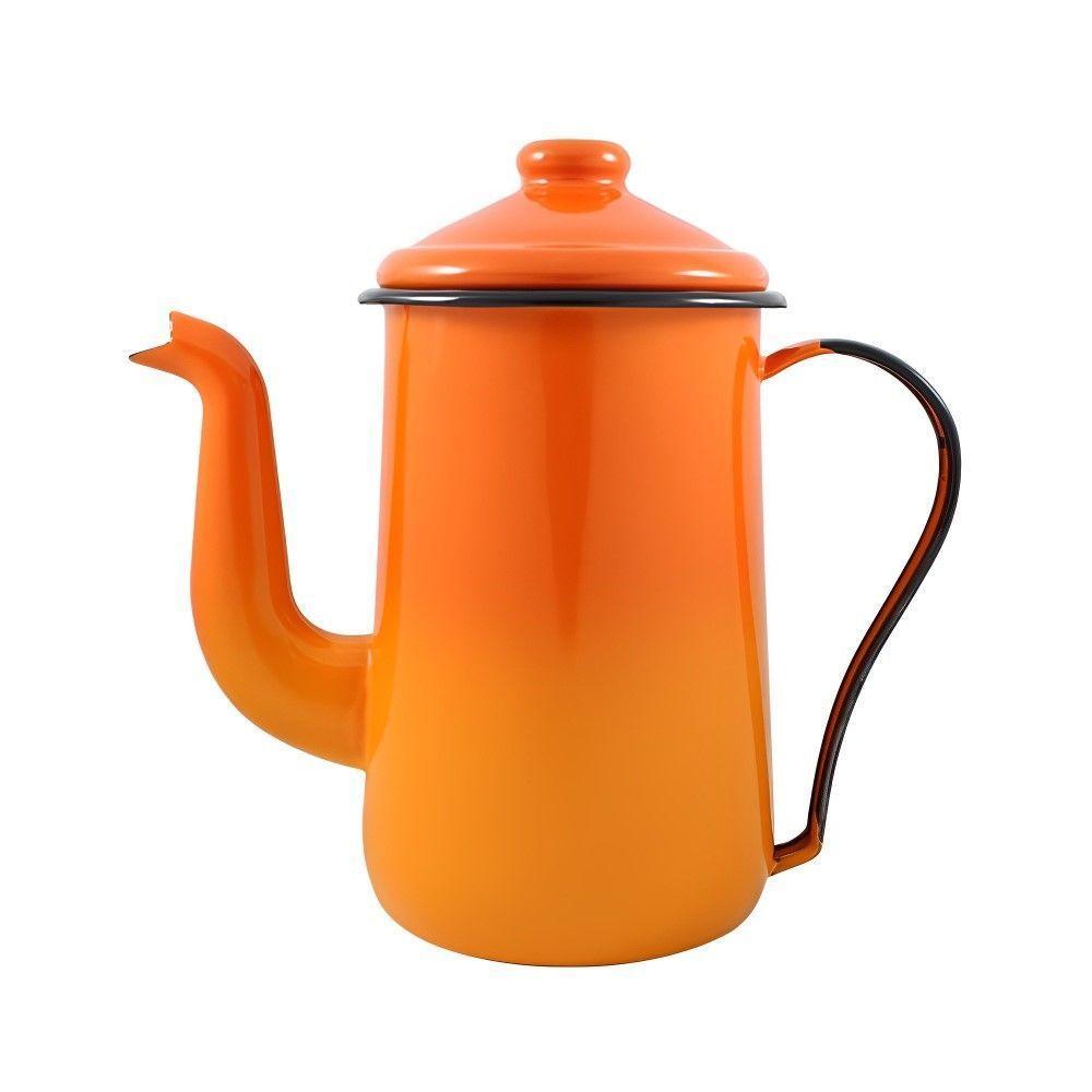 Bule Para Café Tradicional Esmaltado Laranja 1,5 L Ewel - 1