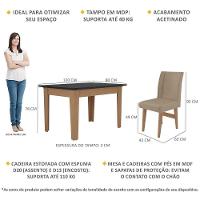 Conjunto Mesa De Jantar 4 Cadeiras Madeirado/Preto/Mascavo - 5