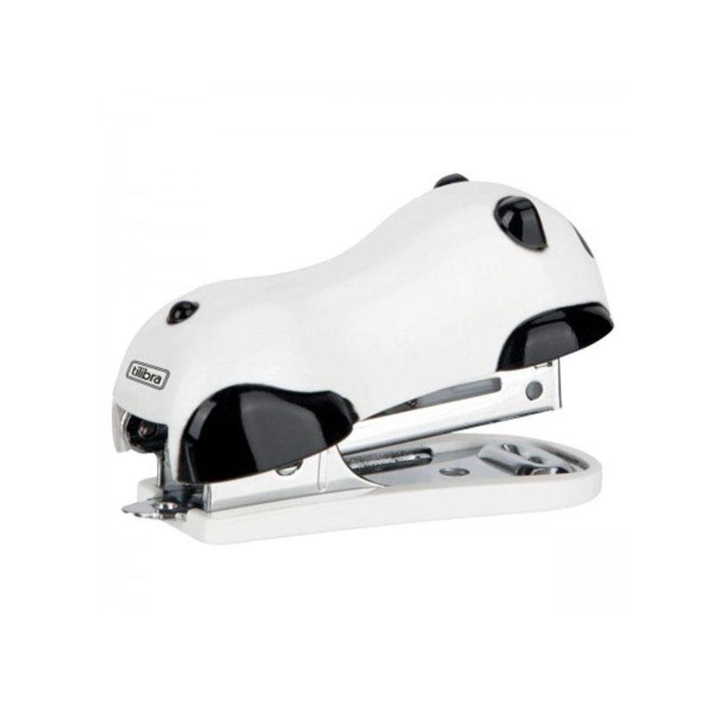 Mini Grampeador Panda Com Extrator E Grampos 12 Folhas Branco - Tilibra - 3