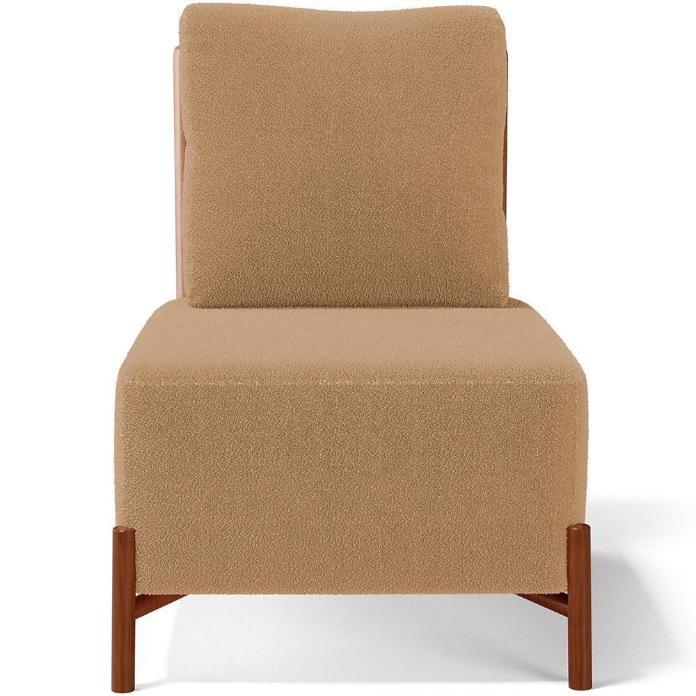 Kit 02 Poltronas Decorativas Sala Estar Living Hungria L02 Couríssimo Camel Bouclê Mostarda - Lyam - 6