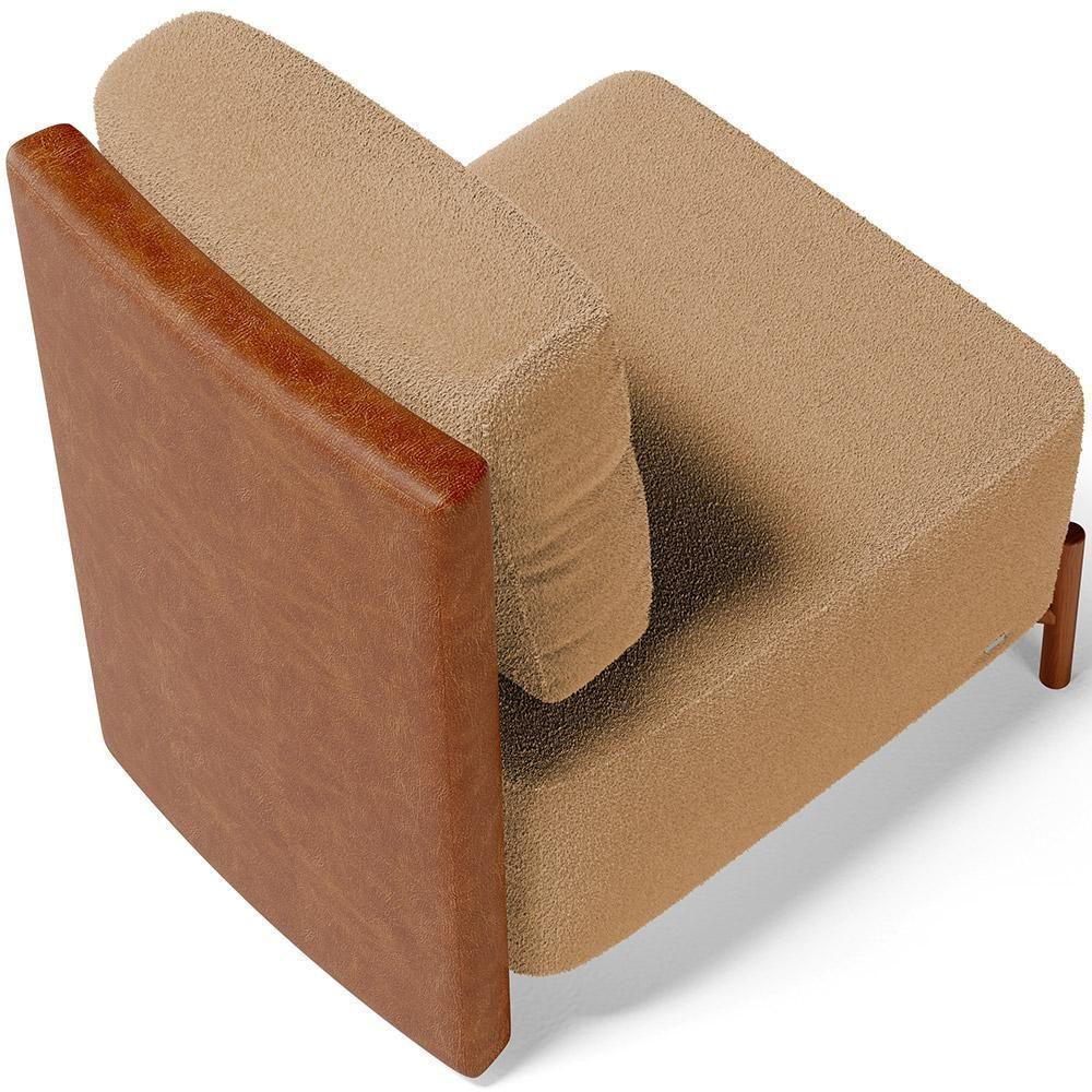 Kit 02 Poltronas Decorativas Sala Estar Living Hungria L02 Couríssimo Camel Bouclê Mostarda - Lyam - 8