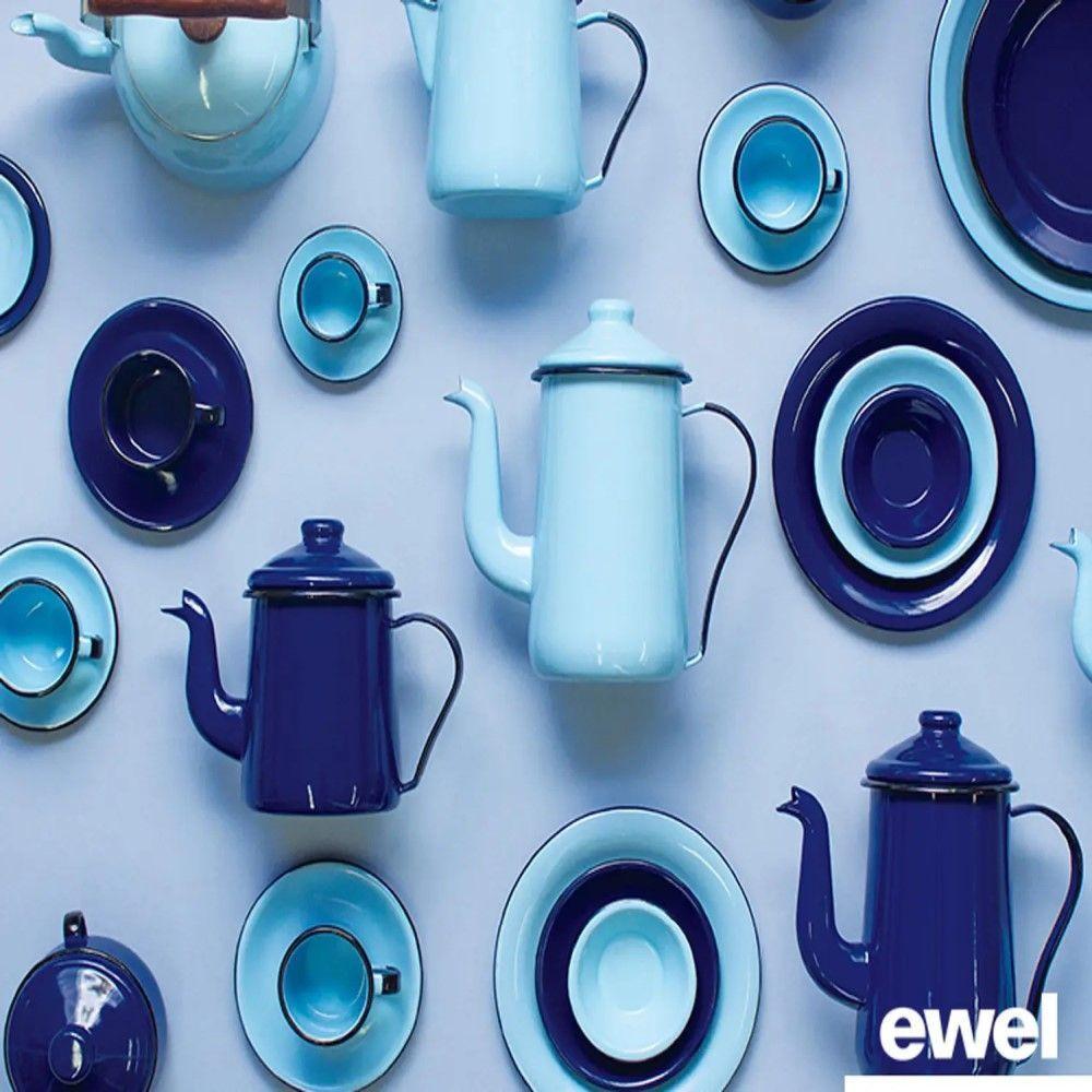 Caneca Grande Esmaltada Azul 370 Ml Ewel - 4