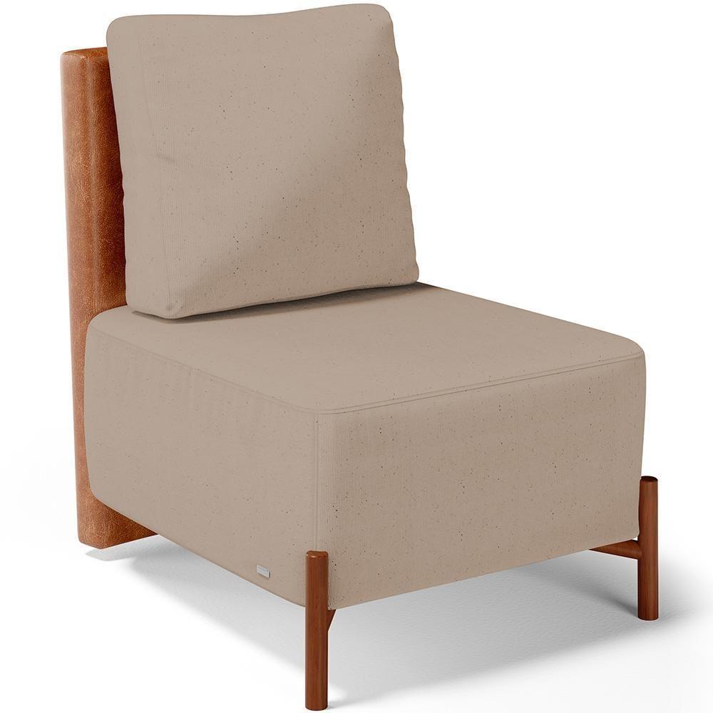 Kit 02 Poltronas Decorativas Sala Estar Living Hungria L02 Couríssimo Camel Linho Bege Escuro - Lyam - 3