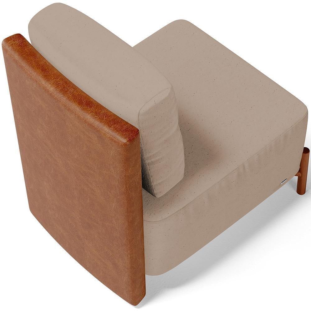 Kit 02 Poltronas Decorativas Sala Estar Living Hungria L02 Couríssimo Camel Linho Bege Escuro - Lyam - 9