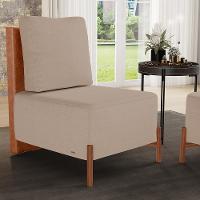 Kit 02 Poltronas Decorativas Sala Estar Living Hungria L02 Couríssimo Camel Linho Bege Escuro - Lyam - 2