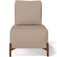 Kit 02 Poltronas Decorativas Sala Estar Living Hungria L02 Couríssimo Camel Linho Bege Escuro - Lyam - 6