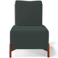 Kit 02 Poltronas Decorativas Sala De Estar Living Pés Madeira Hungria L02 Couríssimo Verde Suede Verde Musgo - Lyam - 6