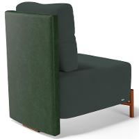 Kit 02 Poltronas Decorativas Sala De Estar Living Pés Madeira Hungria L02 Couríssimo Verde Suede Verde Musgo - Lyam - 9