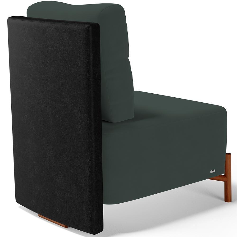 Kit 2 Poltronas Decorativas Sala Estar Living Hungria L02 Couríssimo Preto Suede Verde Musgo - Lyam - 8