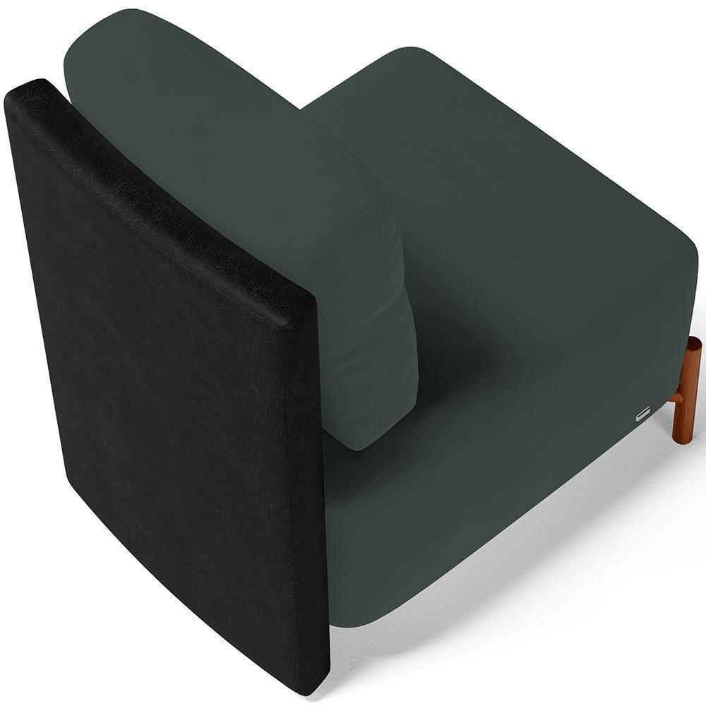 Kit 2 Poltronas Decorativas Sala Estar Living Hungria L02 Couríssimo Preto Suede Verde Musgo - Lyam - 9