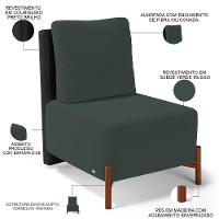 Kit 2 Poltronas Decorativas Sala Estar Living Hungria L02 Couríssimo Preto Suede Verde Musgo - Lyam