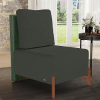 Kit 02 Poltronas Decorativas Sala De Estar Living Pés Madeira Hungria L02 Couríssimo Verde Linho Verde Musgo - Lyam - 2