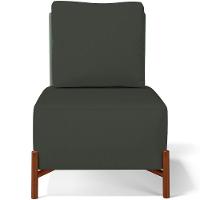 Kit 02 Poltronas Decorativas Sala De Estar Living Pés Madeira Hungria L02 Couríssimo Verde Linho Verde Musgo - Lyam - 6