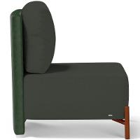 Kit 02 Poltronas Decorativas Sala De Estar Living Pés Madeira Hungria L02 Couríssimo Verde Linho Verde Musgo - Lyam - 7