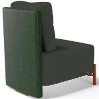 Kit 02 Poltronas Decorativas Sala De Estar Living Pés Madeira Hungria L02 Couríssimo Verde Linho Verde Musgo - Lyam - 8