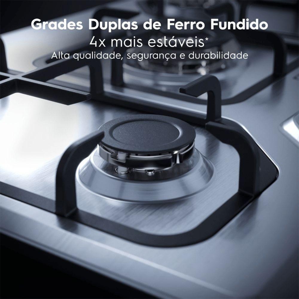 Cooktop À Gás Electrolux 5 Bocas KE5XC Multi Chama Mesa Inox Bivolt - 4