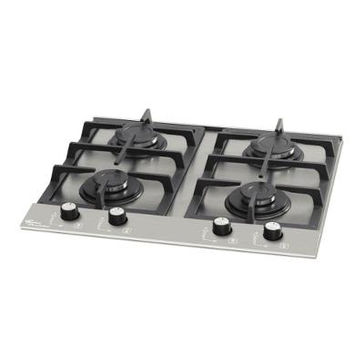 Cooktop a Gás Fischer Platinium 4 Bocas Mesa Inox Preto com Trempe Ferro Fundido Bivolt