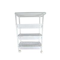Carrinho Organizadora 4 Prateleiras Multiuso Quarto Sala Brinquedos Salao Manicure Varanda Branco - 1