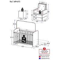 Berço Com Poltrona De Amamentação E Puff Ana Lívia Mp4075 Branco/Bege Branco/Bege - 3