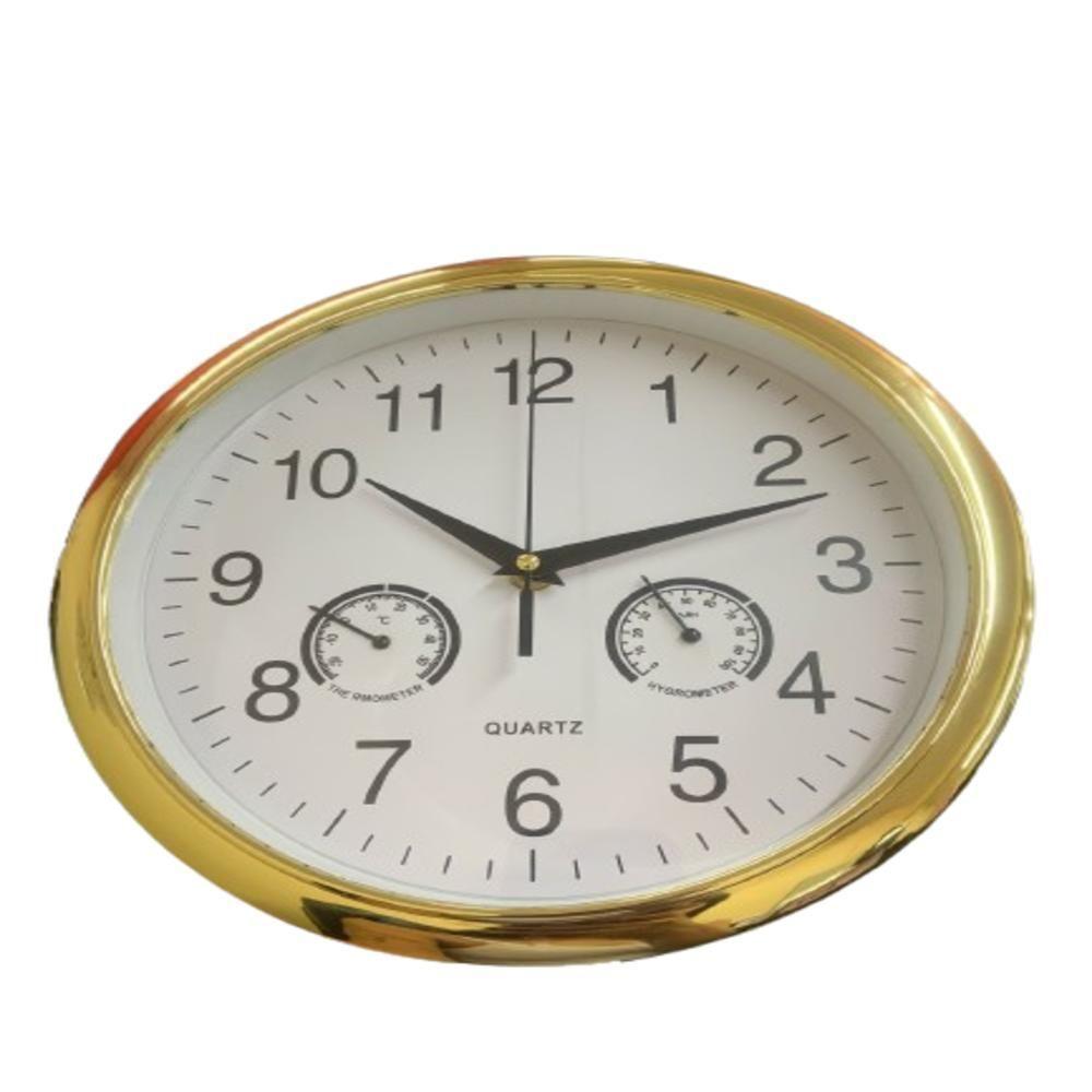 Relogio Termometro Higrometro De Parede Cozinha Escritorio Sala Quarto Consultorio Medidor Temperatura Umidade Luxo - 3