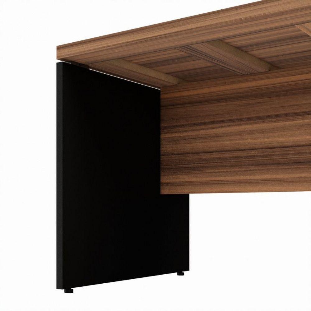 Mesa Escrivaninha Diretor Office 150/180cm Web Office Nogal/preto - 5