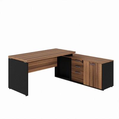Mesa Escrivaninha Diretor Office 150/180cm Web Office Nogal/preto