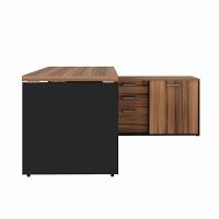 Mesa Escrivaninha Diretor Office 150/180cm Web Office Nogal/preto - 3