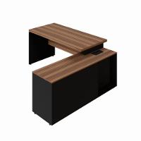 Mesa Escrivaninha Diretor Office 150/180cm Web Office Nogal/preto - 7