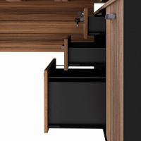 Mesa Escrivaninha Diretor Office 150/180cm Web Office Nogal/preto - 9