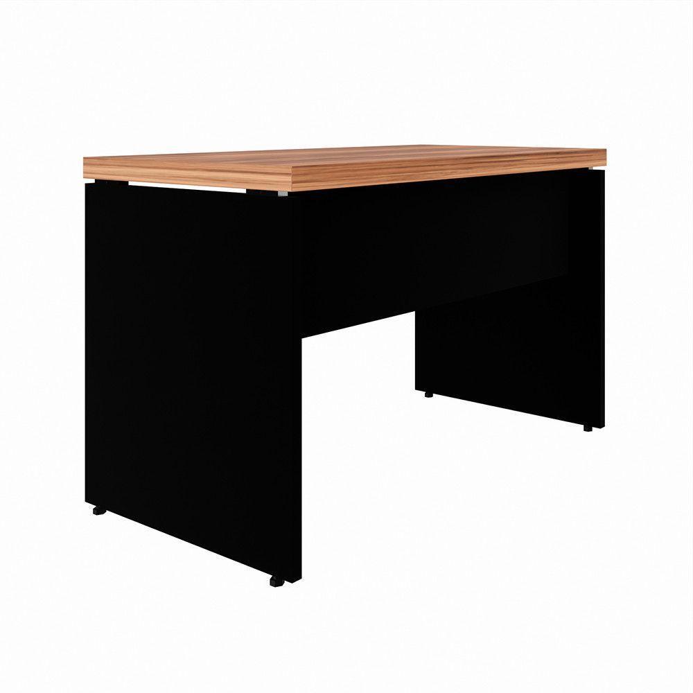 Mesa Escrivaninha Retangular Office 170cm Pé Painel Nogal/preto - 3