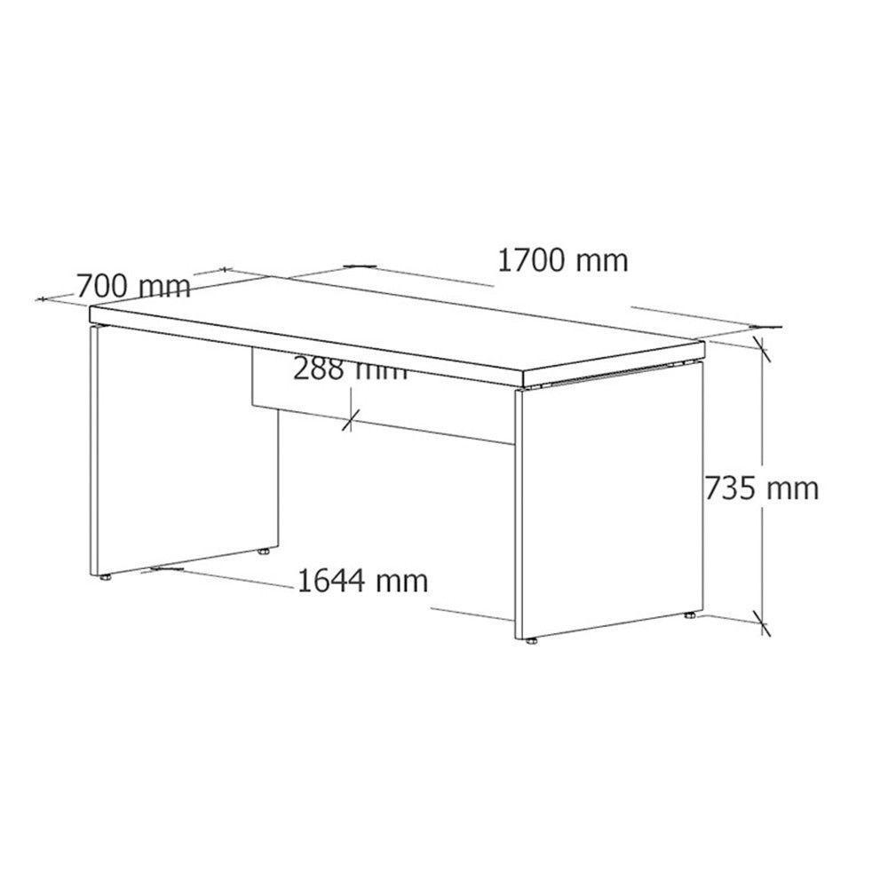 Mesa Escrivaninha Retangular Office 170cm Pé Painel Nogal/preto - 7