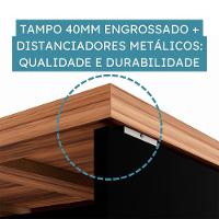 Mesa Escrivaninha Retangular Office 170cm Pé Painel Nogal/preto - 9