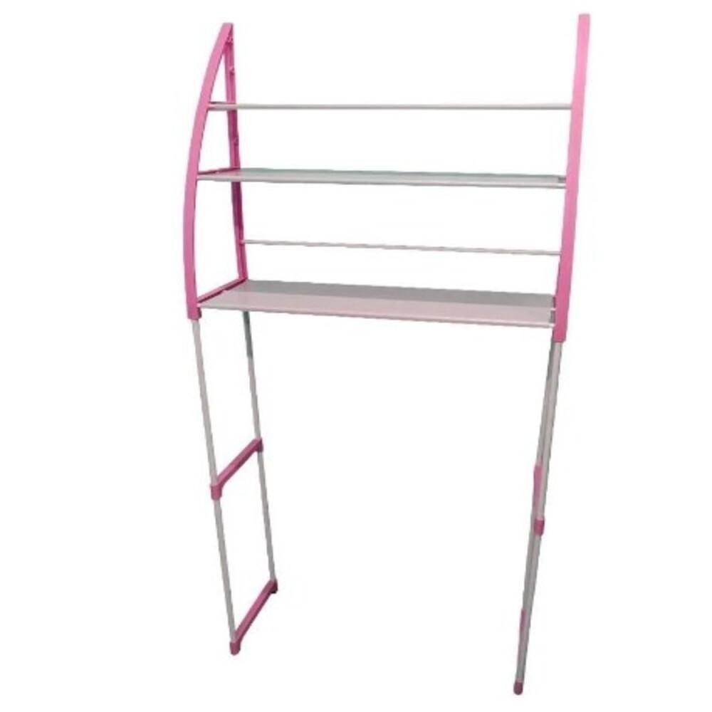 Estante Organizador Lavanderia Maquina Lavar 3 Prateleiras Rack Multiuso Banheiro Brinquedos Utilidades Portatil Azul E Rosa - 2