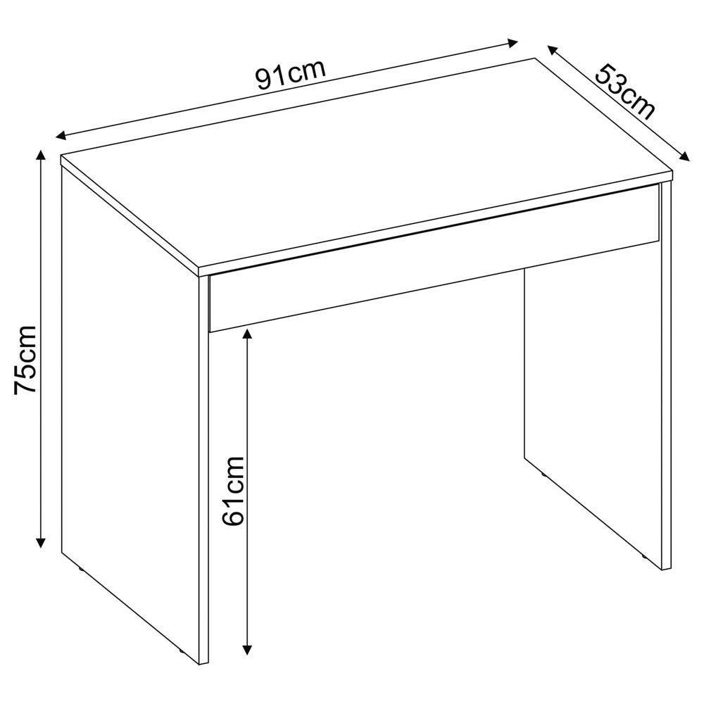 Mesa Para Computador Escrivaninha 1 Gaveta Facility D02 Branco - Mpozenato - 4