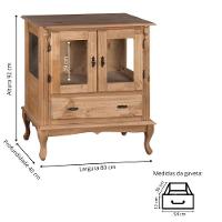 Cristaleira De Madeira 2 Portas 1 Gaveta Vidros Na Lateral Pés Luiz Xv - 3