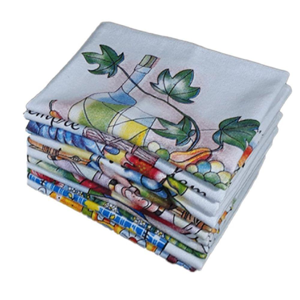 Pano De Prato Lomaer Sacaria 70 X 90cm Estampado 12 Unidades - 1