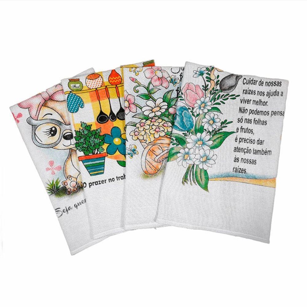 Pano De Prato Lomaer Sacaria 70 X 90cm Estampado 12 Unidades - 3