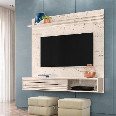 Painel Bancada Suspensa Frizz Sublime Para Tv Até 55'' Calacata- Off White