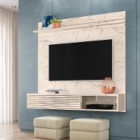 Painel Bancada Suspensa Frizz Sublime Para Tv Até 55'' Calacata- Off White - 1