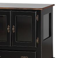 Cristaleira De Madeira 2 Portas 1 Gaveta Vidros Na Lateral Pés Luiz Xv - 3