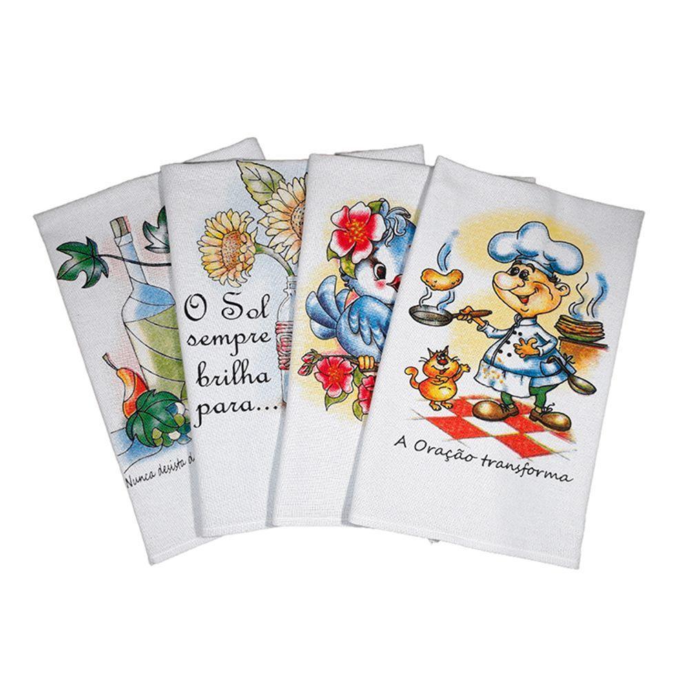 Pano De Prato Lomaer Sacaria 50 X 70cm Estampado 12 Unidades - 4